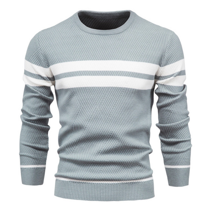 Herren Pullover | Rundhalsausschnitt & Patchwork | Schmal geschnitten