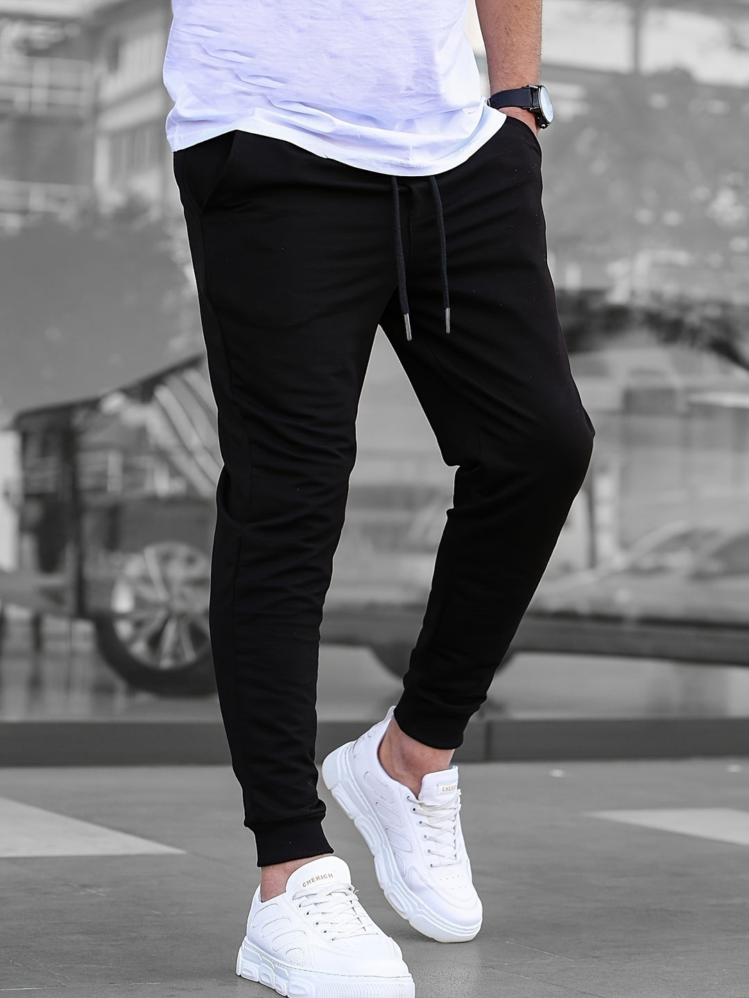 Herren Jogginghose | Slim Fit | Mit Kordelzug | Sommer