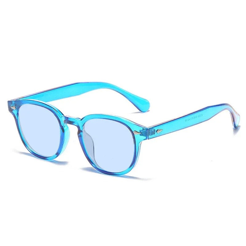 Herren Sonnenbrille | Schwarzes Gestell | Blau verspiegelte Gläser | Sommer