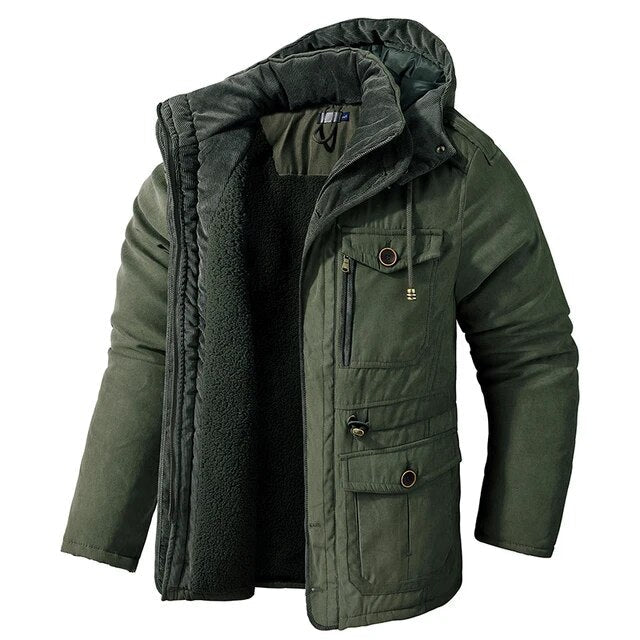 Winterjacke Herren | Parka Herren Warm | Gefütterte Military Jacke