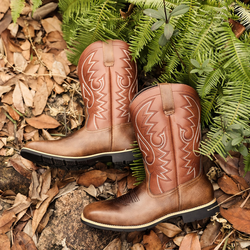 Klassische Herren Schuhe | Cowboy Boots Herren | Bestickte Winterschuhe