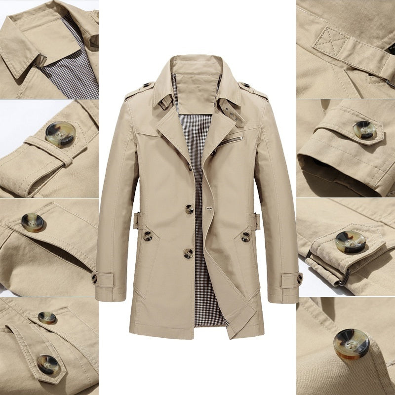 Winterjacke Herren | Klassischer Trench Style | Stilvoll Jacke Herren