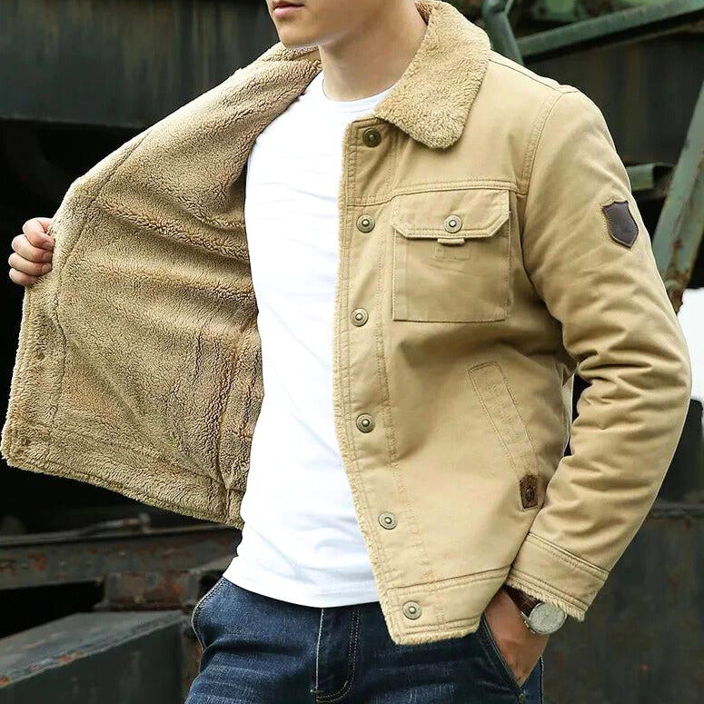 Jacke Herren | Winterjacke Warm | Gefüttert Mit Teddykragen