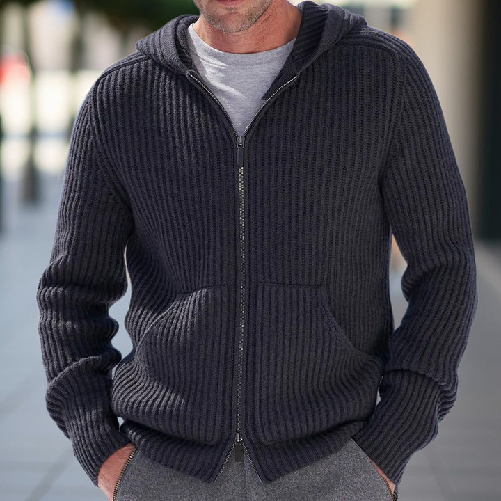 Herren Cardigan | Kapuzen Strickjacke | Bequeme Kleider