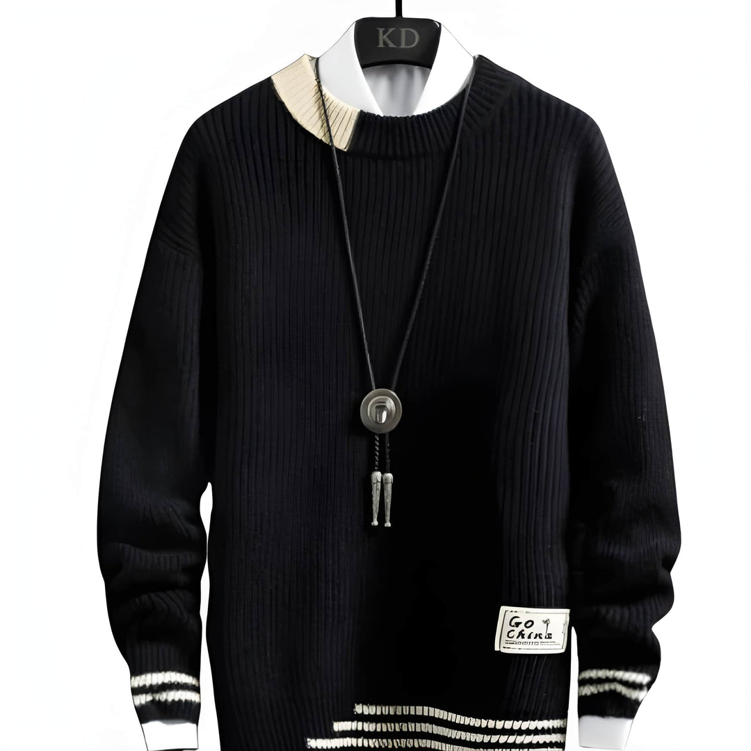 Pullover Herren | Rippstrick mit feinen Details | Trendig Herren Pulli