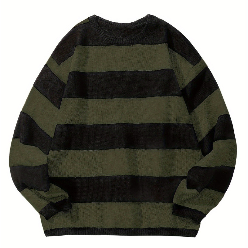 Pullover Herren |  Retro Streifen | Rundhals Pulli