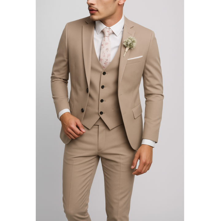 Herren Set | Slim Elegant Dreiteilig Anzug | Formelle Kleider Herren