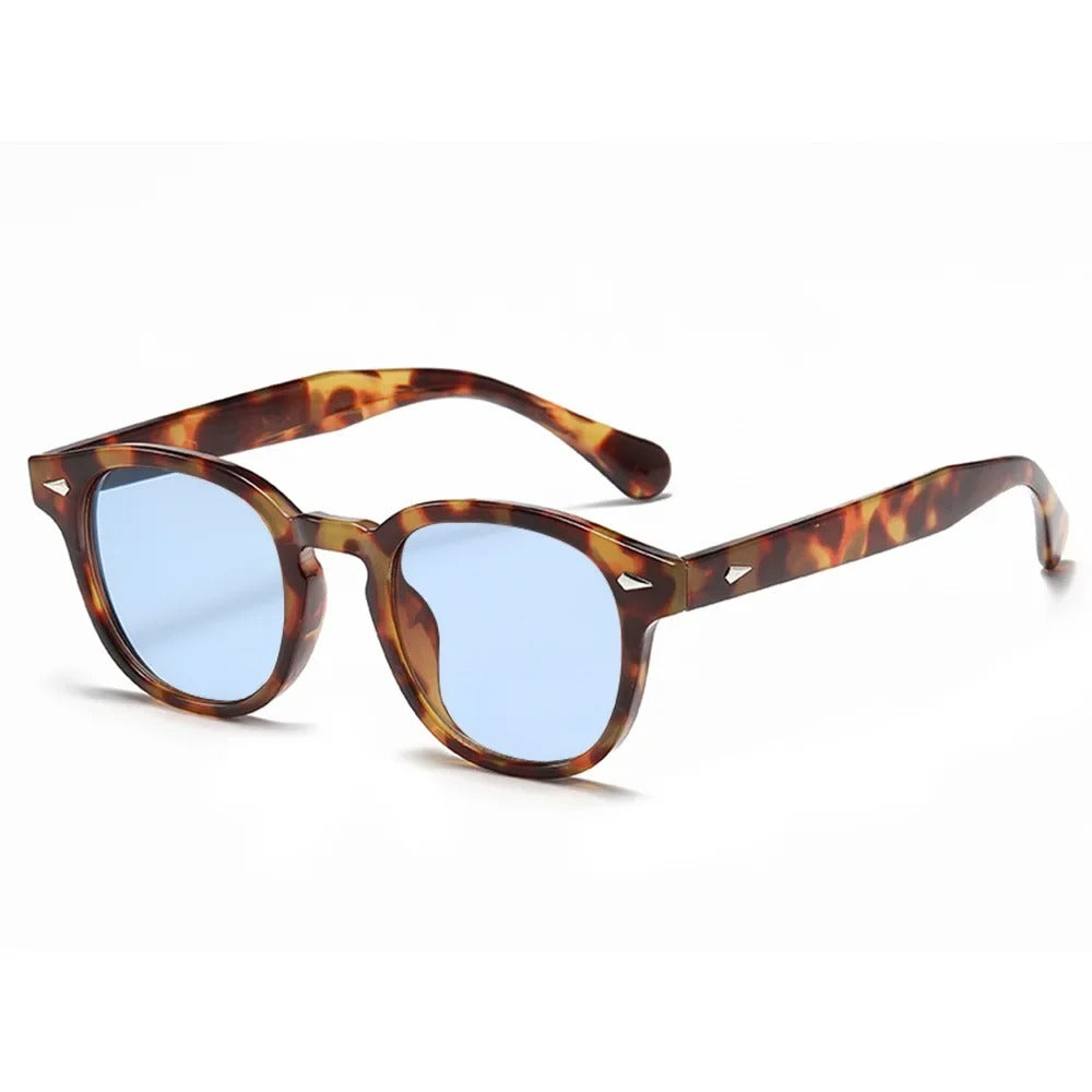 Herren Sonnenbrille | Schwarzes Gestell | Blau verspiegelte Gläser | Sommer