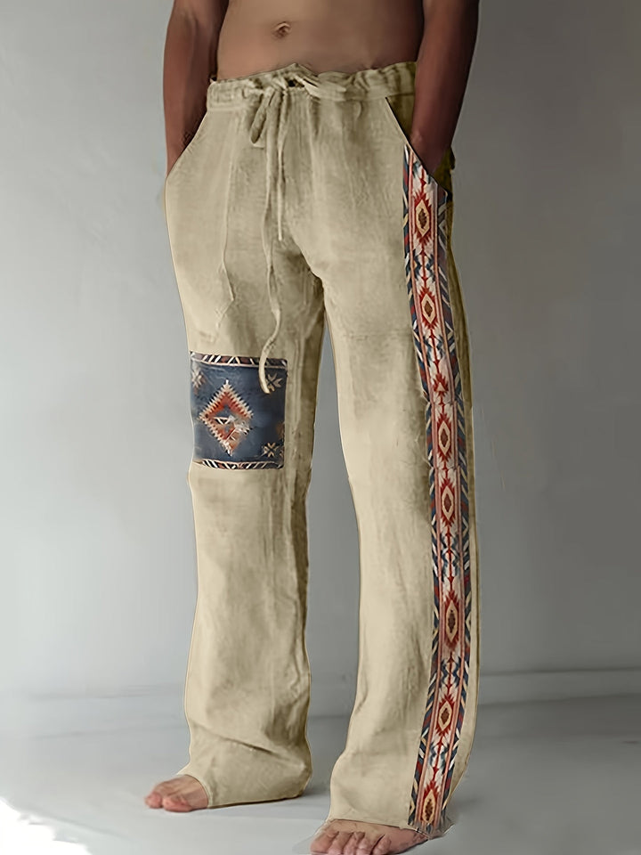Herren Hose | Straight Leg | Mit Muster | Sommer