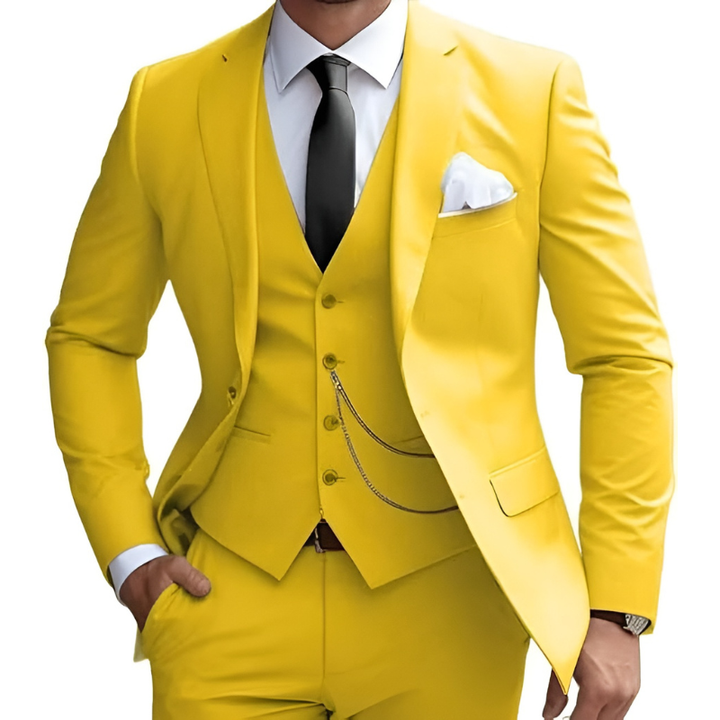 Herren Set | Modern Farbintensiv Dreiteilig | Edle Kleider Herren