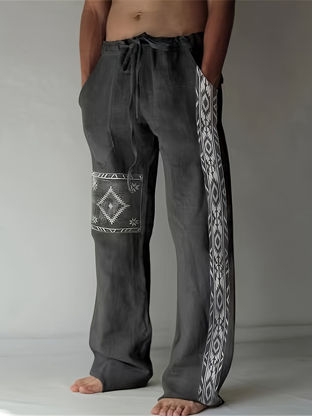 Herren Hose | Straight Leg | Mit Muster | Sommer