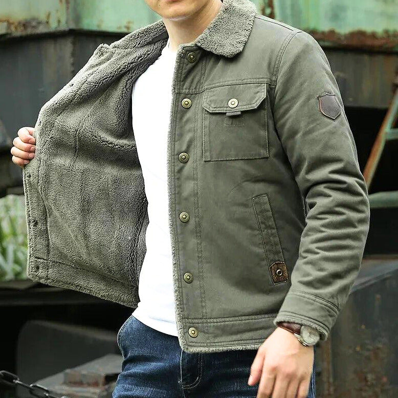 Jacke Herren | Winterjacke Warm | Gefüttert Mit Teddykragen