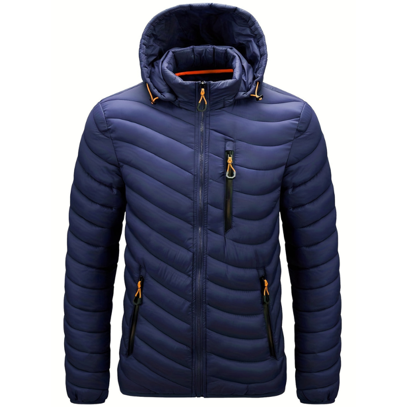 Winterjacke Herren | Leichte Steppjacke mit Kapuze | Sport Jacke Herren