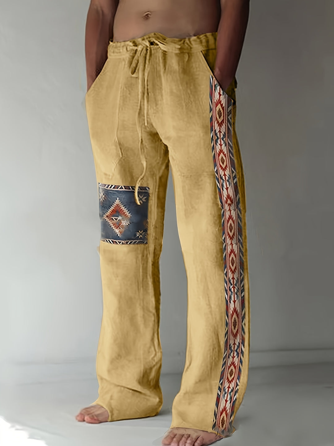 Herren Hose | Straight Leg | Mit Muster | Sommer