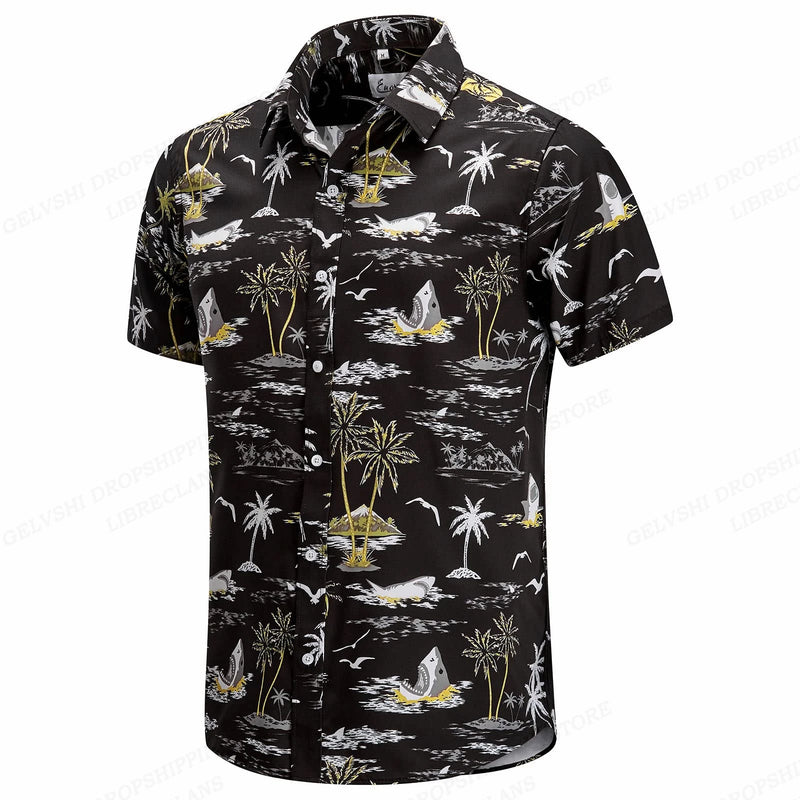 Herren Shirt | Tropisches Blattmuster | Sommerstil | Sommer