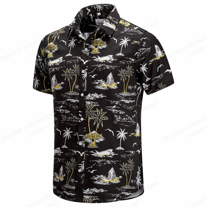 Herren Shirt | Tropisches Blattmuster | Sommerstil | Sommer