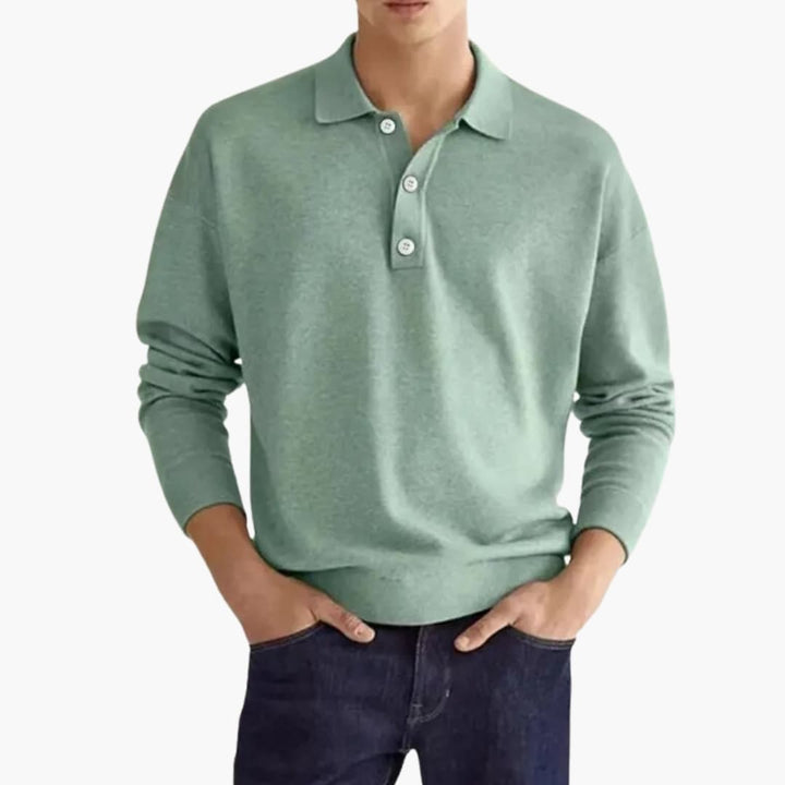 Herren Poloshirt | Langarm | Knopfleiste | Sommer