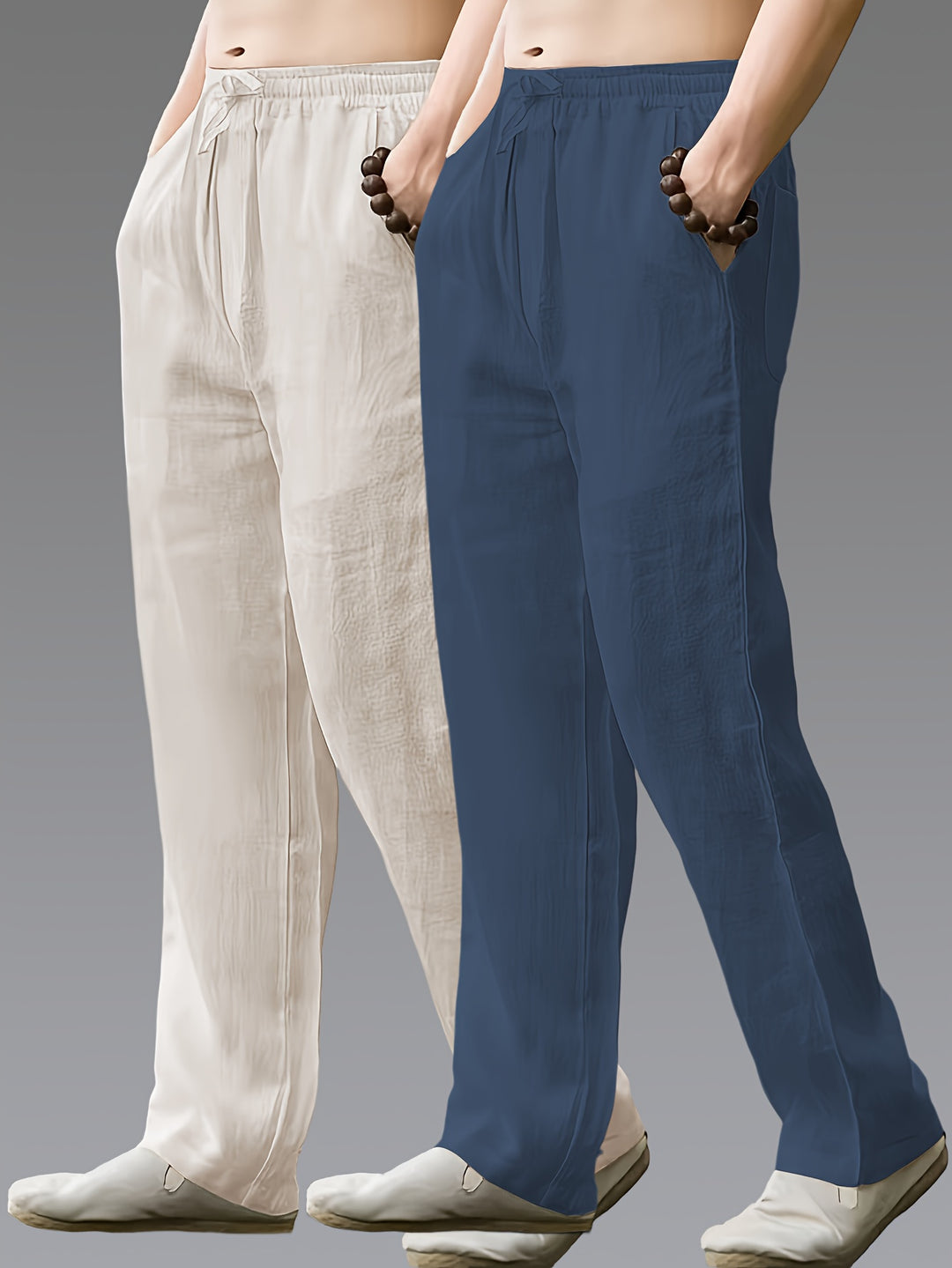 Herren Hose | Straight | Mit Kordelzug | Sommer