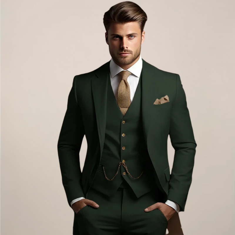 Herren Set | Dreiteiliger Slim Fit Anzug | Modern Kleider Herren