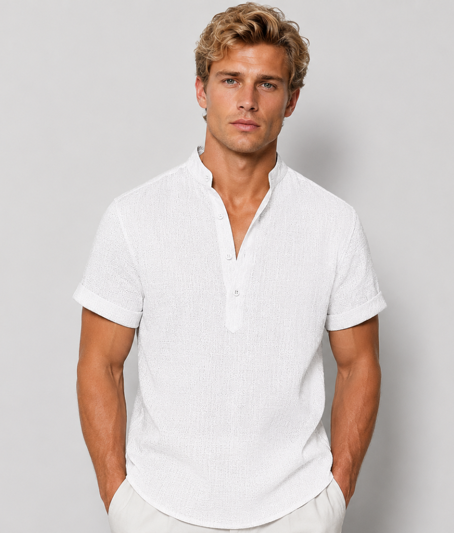 Herren Henley-Hemd | Gerade Passform | Mit Knopfleiste | Sommer