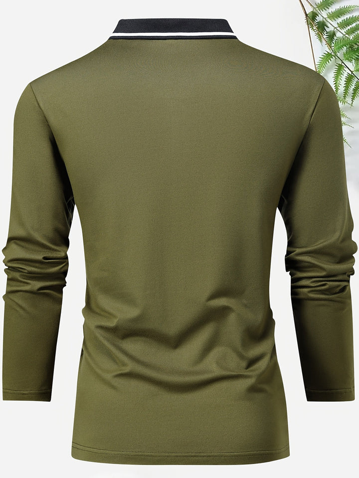 Herren Casual Rugbyshirt | V-Ausschnitt & Lange Ärmel | Frühling & Herbst | Polo