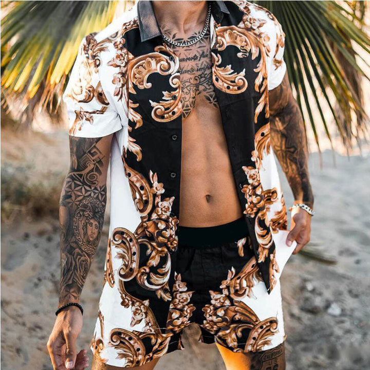 Herren Set | Oversized | Mit Knopfleiste | Sommer Oasis