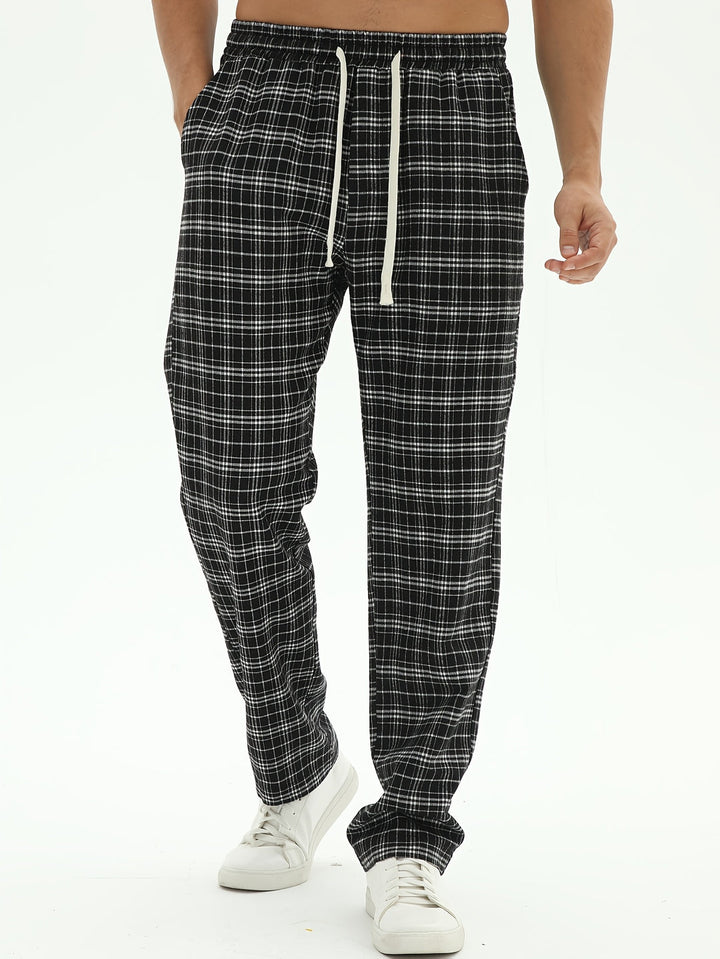 Herren Hose | Relaxed | Karomuster Kordelzug | Sommer