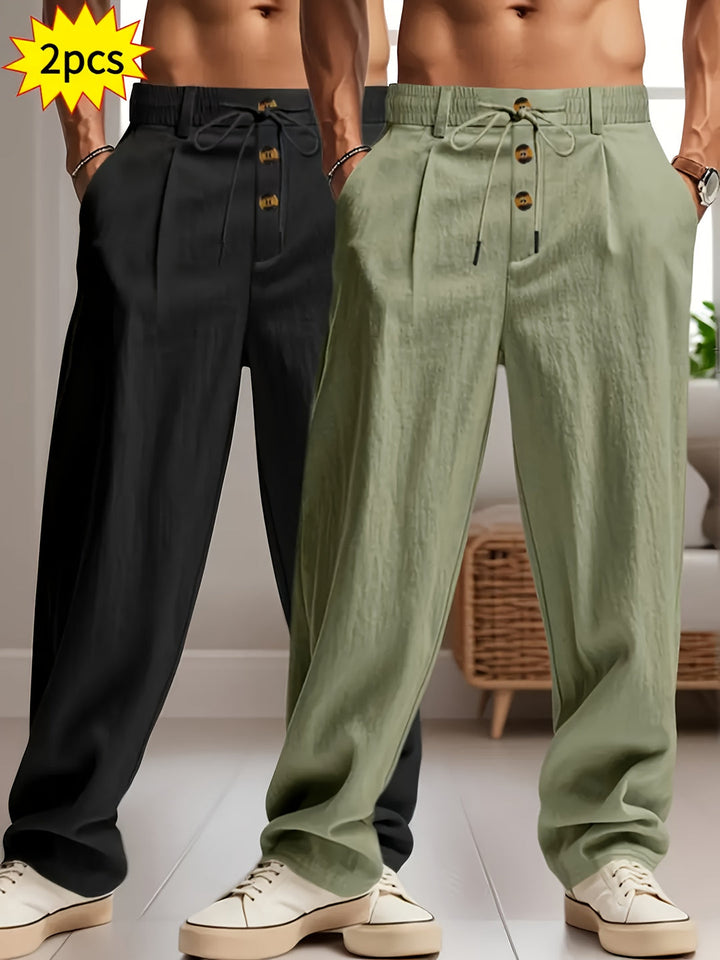 Herren Hose | Weite Beine | Mit Kordelzug | Sommer