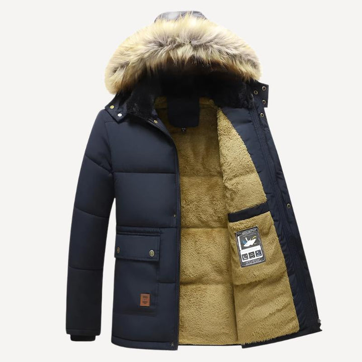 Winterjacke Herren | Gefütterte Kapuzenjacke | Warm Daunenjacke Herren