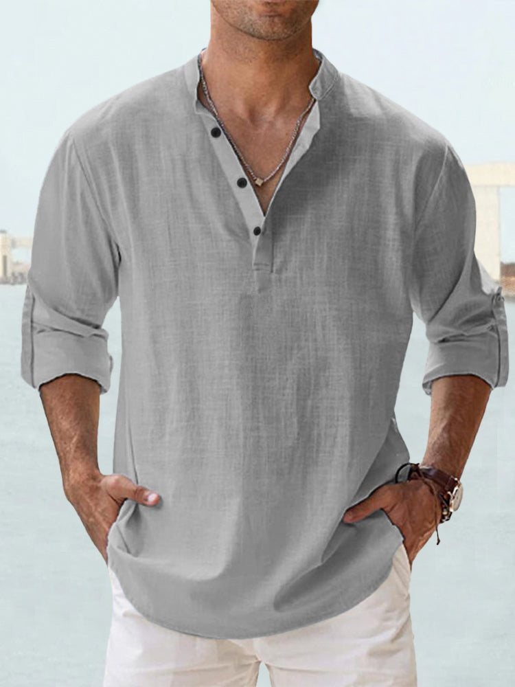 Herren Henley-Hemd | Gerade Passform | Mit Knopfleiste | Sommer