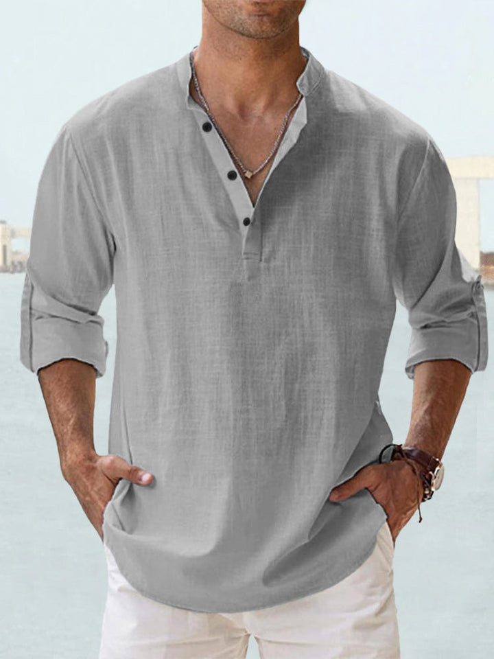 Herren Henley-Hemd | Gerade Passform | Mit Knopfleiste | Sommer