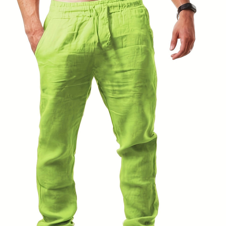 Herren Leinenhose | Lockerer Schnitt | Elastischer Bund | Sommer