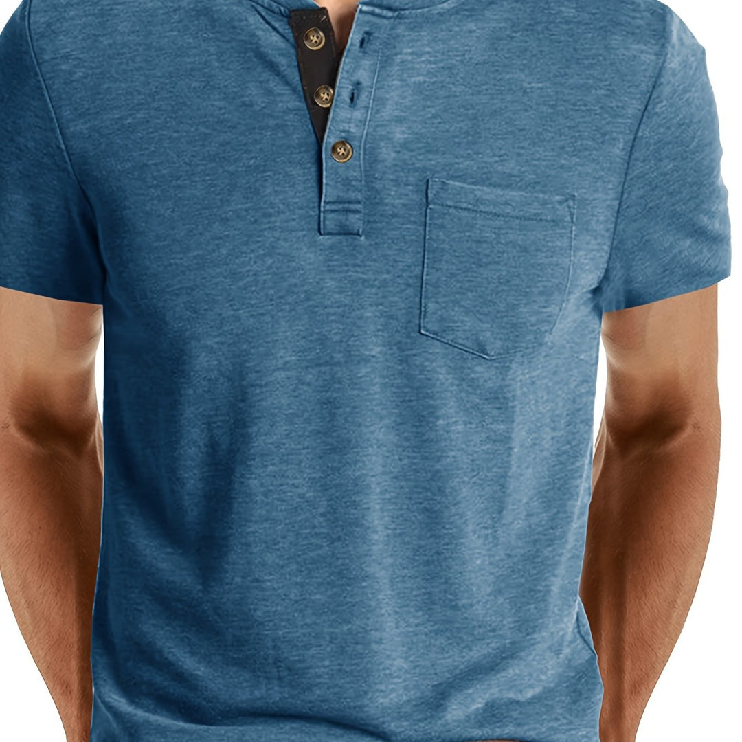 Herren T-Shirt | Slim Fit | Knopfleiste | Sommer