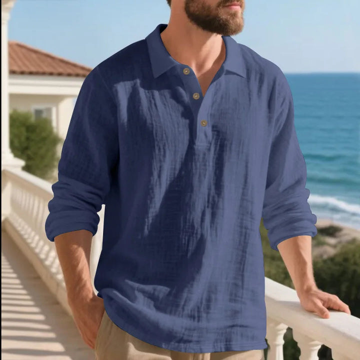 Herren Hemd | Straight | Lange Ärmel Mit Knöpfen | Sommer
