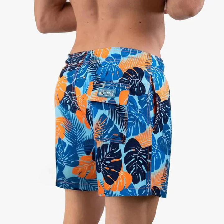 Herren Badeshorts | Straight | Tropisches Muster | Sommer