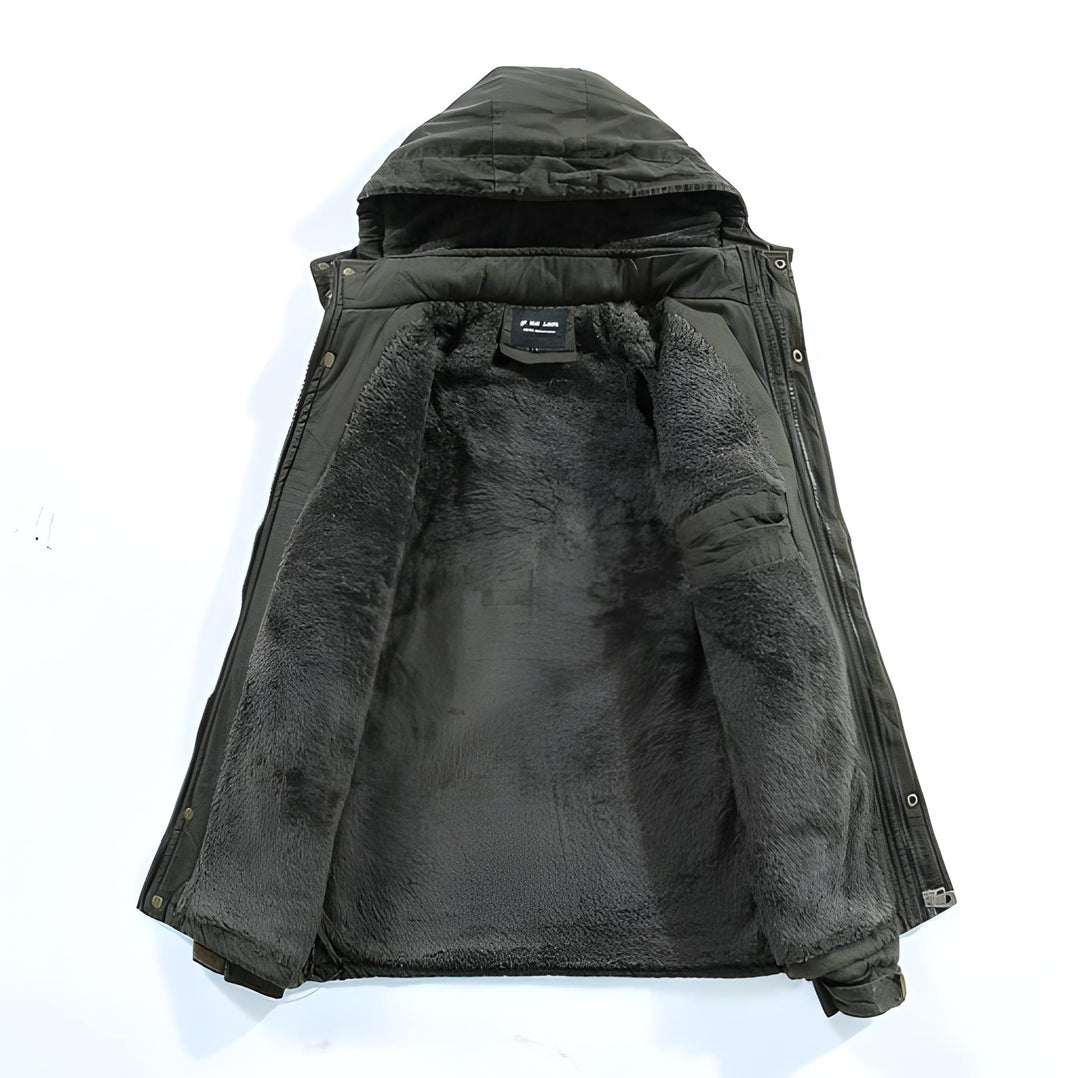 Herren Jacke | Cargo Oversized | Mit Kapuze | Reißverschluss