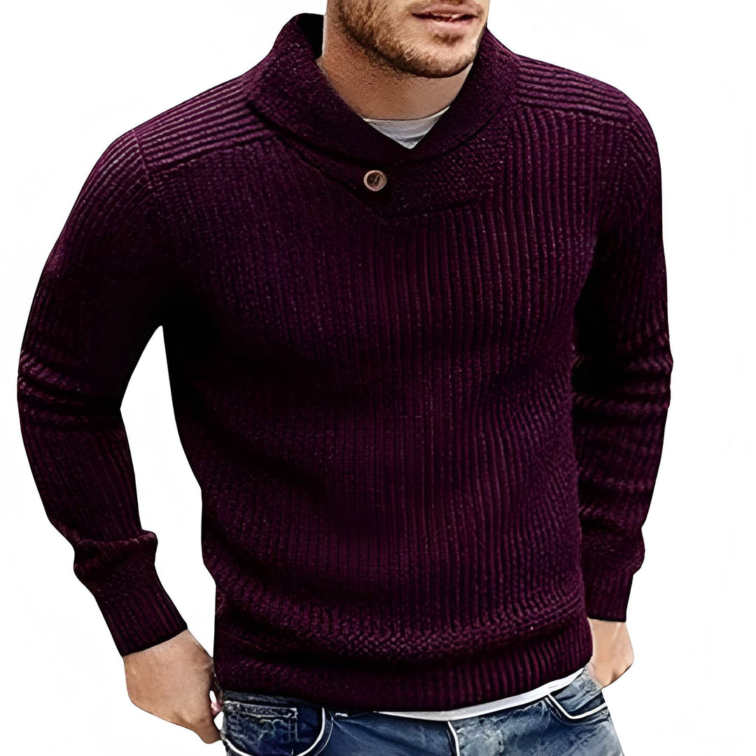 Pullover Herren | Gerippter Stil mit Sjaalkraag | Modern Herren Pulli