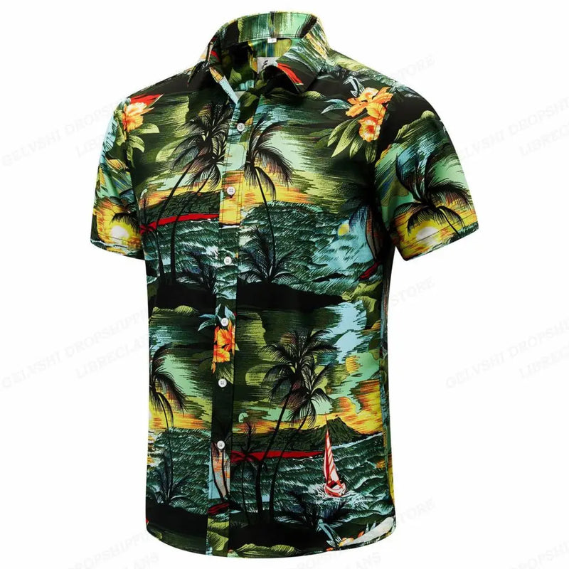 Herren Shirt | Tropisches Blattmuster | Sommerstil | Sommer