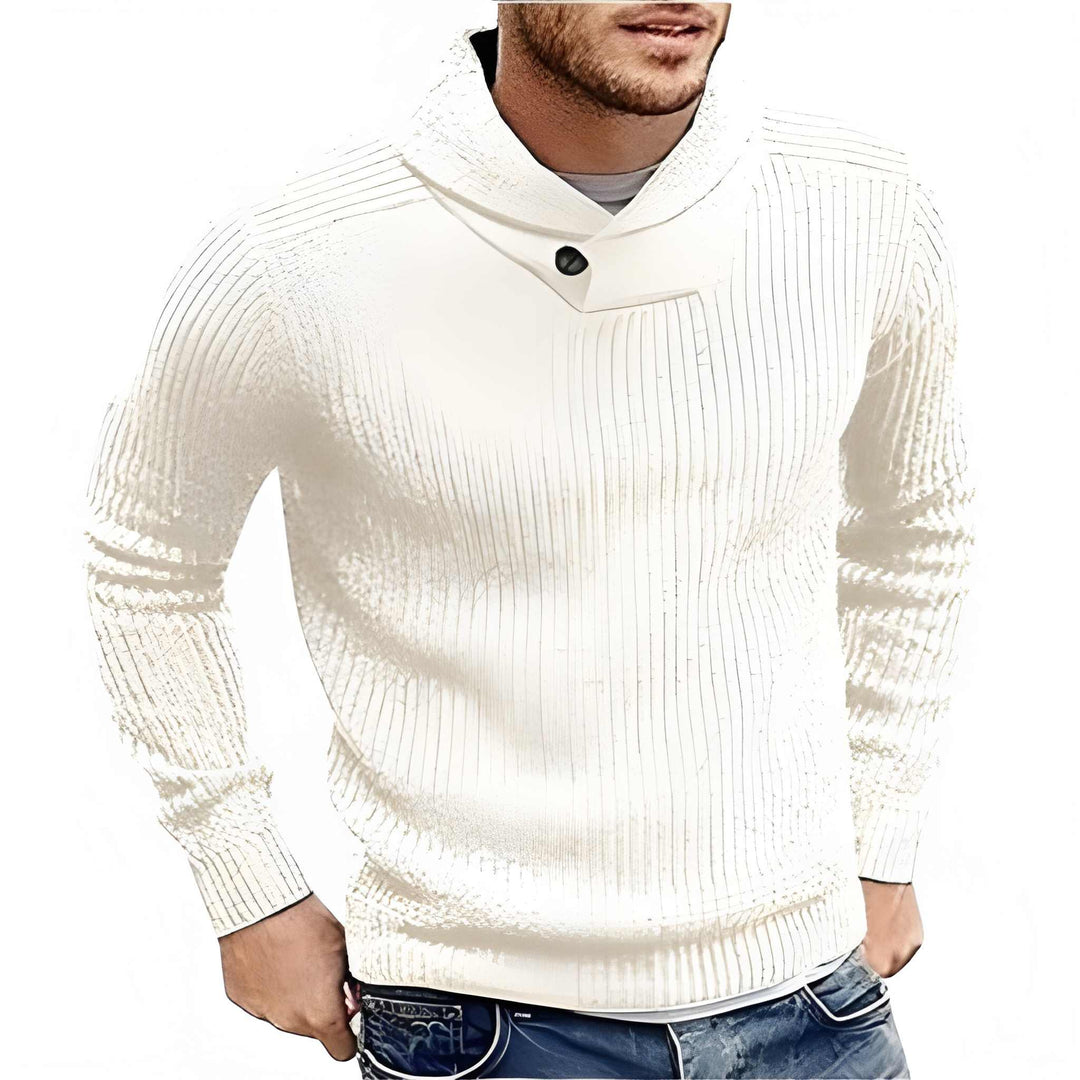 Pullover Herren | Gerippter Stil mit Sjaalkraag | Modern Herren Pulli