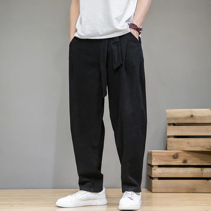 Herren Hose | Wijde pijpen | Bindegürtel Uniek | Sommer