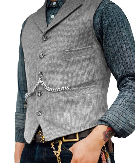 Herren Gilet | Elegant Vintage | Mit Knöpfen | Slimfit