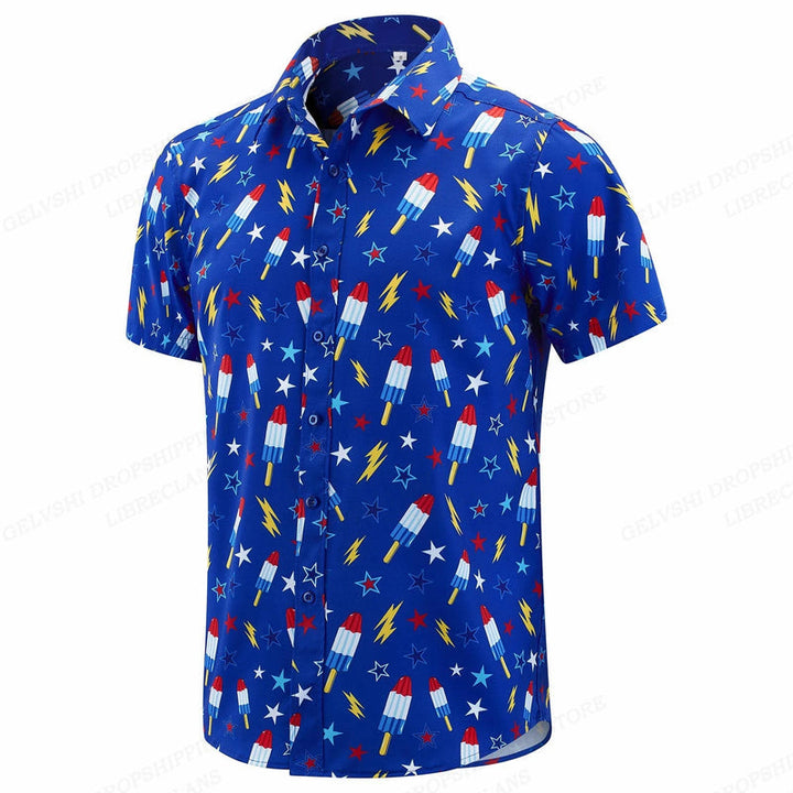 Herren Shirt | Tropisches Blattmuster | Sommerstil | Sommer