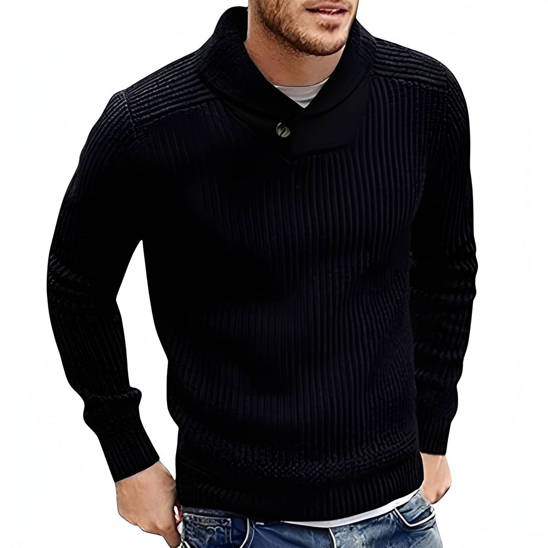 Pullover Herren | Gerippter Stil mit Sjaalkraag | Modern Herren Pulli