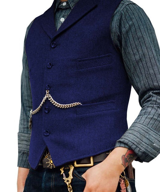 Herren Gilet | Elegant Vintage | Mit Knöpfen | Slimfit