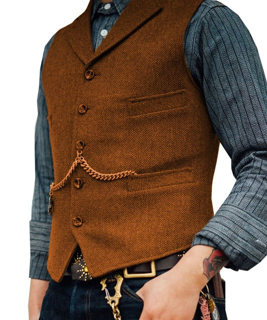 Herren Gilet | Elegant Vintage | Mit Knöpfen | Slimfit
