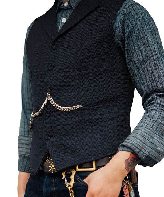 Herren Gilet | Elegant Vintage | Mit Knöpfen | Slimfit