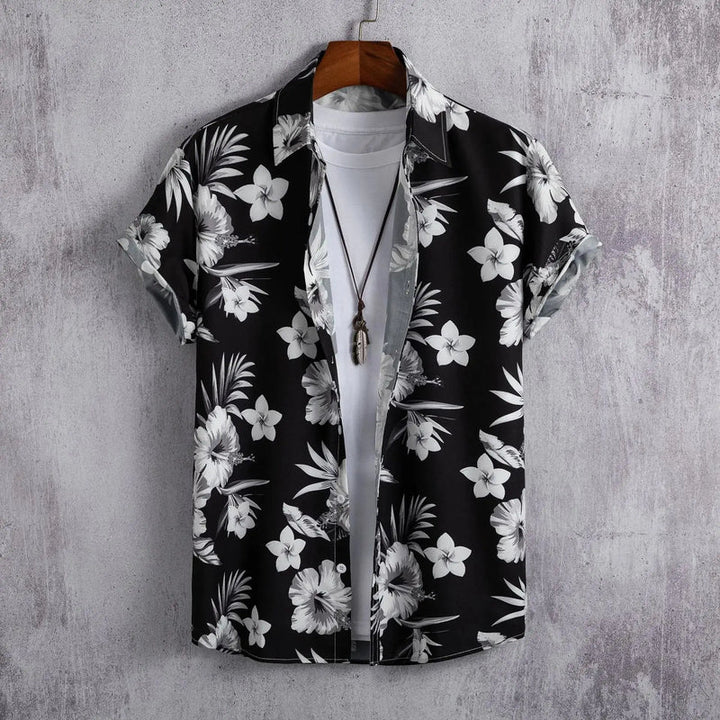 Herren Shirt | Doodle-Linienprint | Künstlerischer Stil | Sommer