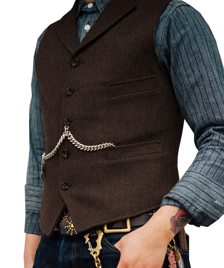 Herren Gilet | Elegant Vintage | Mit Knöpfen | Slimfit