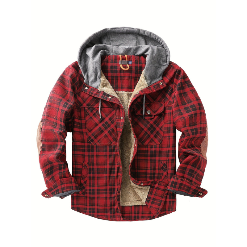 Winterjacke Herren | Kariert & mit Kapuze | Retro look