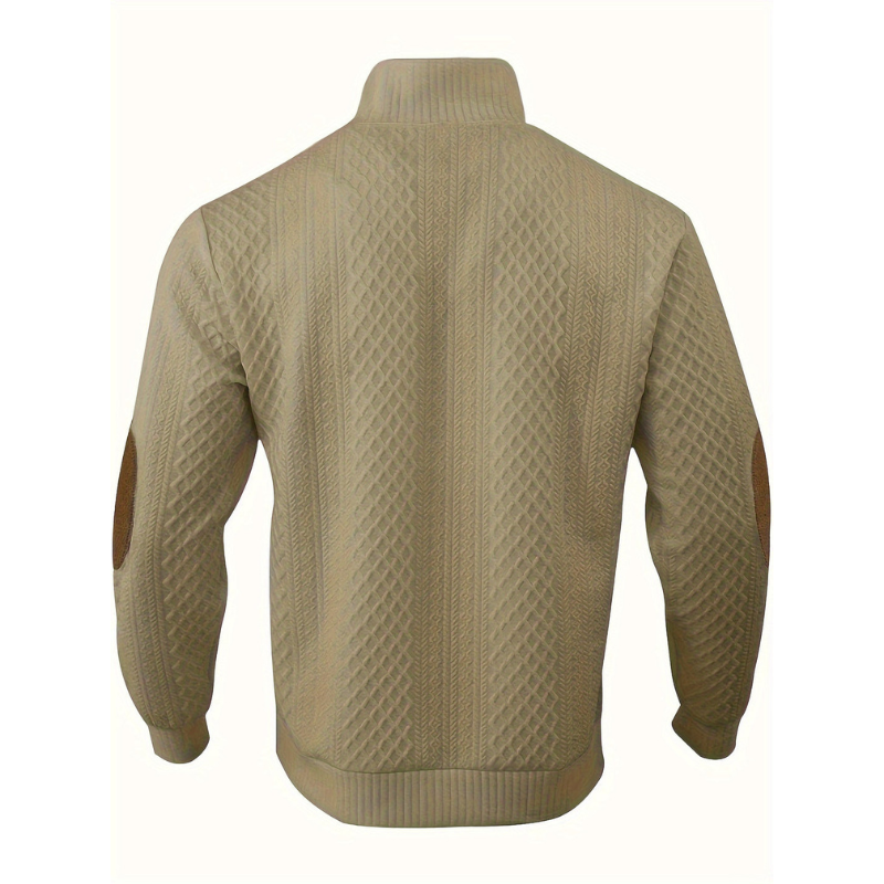 Pullover Herren | Struktur Knopfleiste | Dick und warm